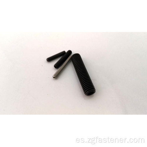 Tornillos de ajuste chapados de zinc negros de grado 4.8 con punto plano DIN913